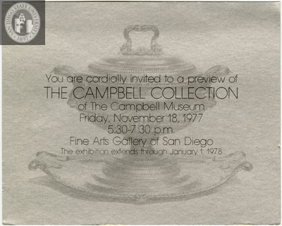 Invitation from the Fine Arts Galley of San Diego
