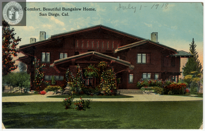 San Diego house in 1910s