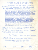 Flyer for Students for a Democratic Society rallies, 1972