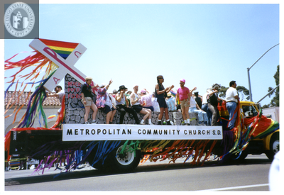 Metropolitan Community Church float in Pride parade, 1998