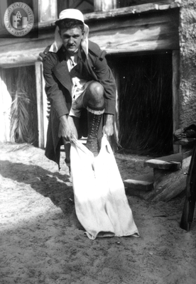 Bill Tascher puts on "Beau Geste" costume, 1939