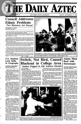 The Daily Aztec: Friday 11/18/1988