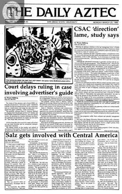 The Daily Aztec: Monday 03/25/1985