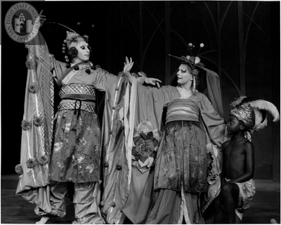 Robert Edelman and two other actors in A Midsummer Night's Dream, 1956