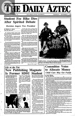 The Daily Aztec: Thursday 12/08/1988