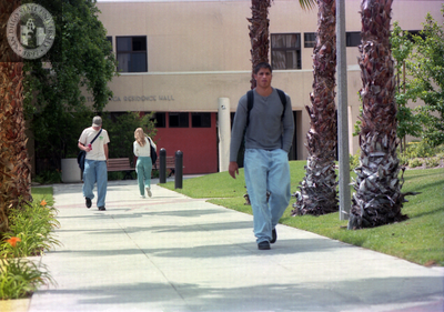 Students leaving Tenochca Residence Hall; 1999