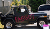 "Faggot" Jeep at Pride parade, 2001