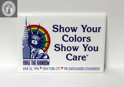 "Show your colors show you care raise the rainbow," 1994