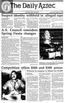 The Daily Aztec: Tuesday 09/23/1986