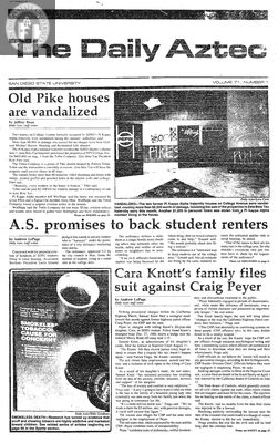 The Daily Aztec: Monday 08/24/1987