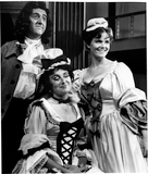 James Gallery, Jacqueline Brooks, and an unidentified actress in The Merry Wives of Windsor, 1965