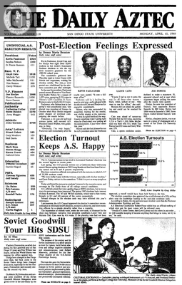 The Daily Aztec: Monday 04/10/1989