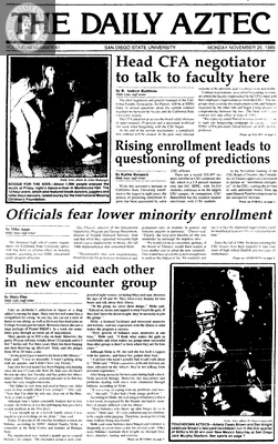 The Daily Aztec: Monday 11/25/1985