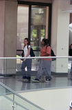 Students on main floor of library dome, 1996