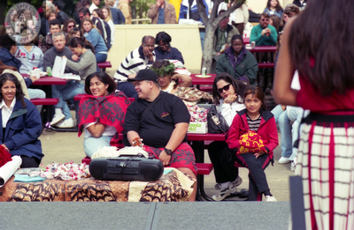 Audience for dancers at Aztec Center, 1998