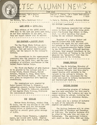 The Aztec Alumni News, Volume 8, Number 6, June 1950