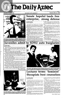The Daily Aztec: Tuesday 04/22/1986