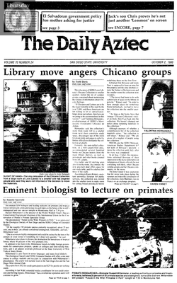 The Daily Aztec: Thursday 10/02/1986