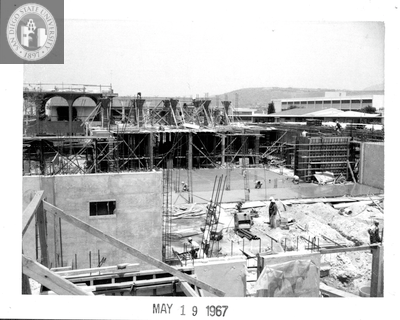 Bowling and recreation, Aztec Center construction, 1967