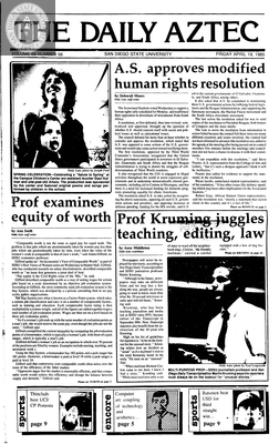 The Daily Aztec: Friday 04/19/1985