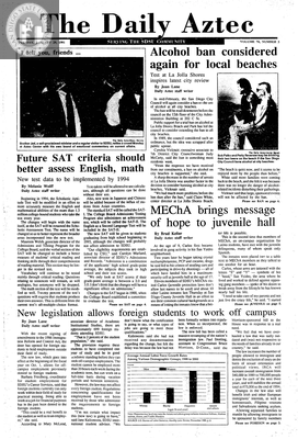 The Daily Aztec: Tuesday 01/29/1991
