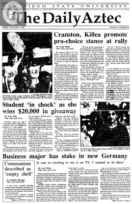 The Daily Aztec: Friday 12/01/1989