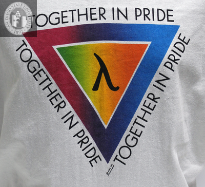 "Together in Pride," with lambda and triangles, 1991