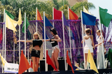 Performers preparing for Pride parade on their float, 1999