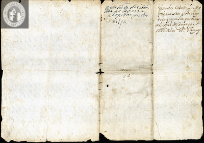 Urrutia de Vergara Papers, back of page 27, folder 4, volume 1, 1615