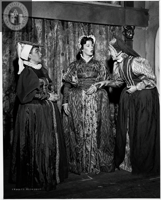 Beverly Sanning, Audrey Tennison, and Abigail Dunn in All's Well That Ends Well, 1952