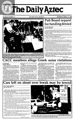 The Daily Aztec: Wednesday 03/19/1986