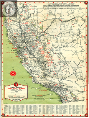 California-Nevada Road Map 1933