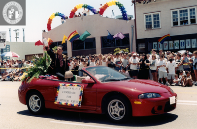 Carlos Silva, Candidate for Emperor XXVIII, in Pride parade, 1999