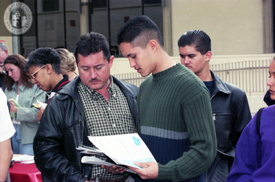 Student with application for federal student aid, 1998