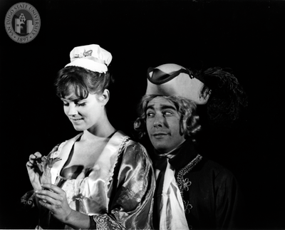 Nicholas Martin and an unidentified actress in The Merry Wives of Windsor, 1965