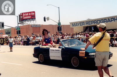 Tiffany Daniels, Candidate for Empress XXVIII, at Pride parade, 1999