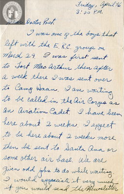 Letter from Harry E. Betts, 1943