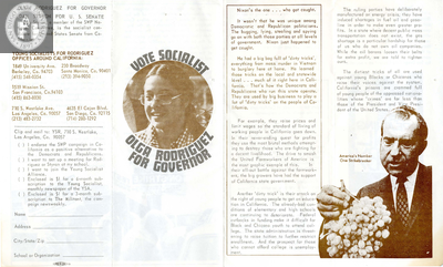 Vote Socialist: Olga Rodriguez for Governor, 1974