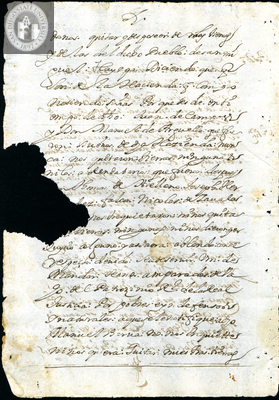 Urrutia de Vergara Papers, back of page 64, folder 16, volume 2, 1693