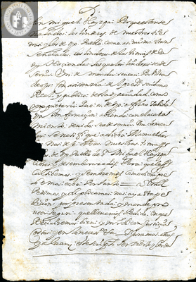 Urrutia de Vergara Papers, back of page 65, folder 16, volume 2, 1693