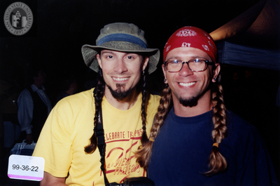 Volunteers in pigtails at Pride event, 1999