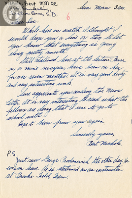 Letter from Bert Nichols, 1942