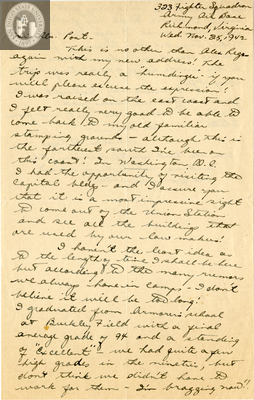 Letter from Alexandros D. Regas, 1942