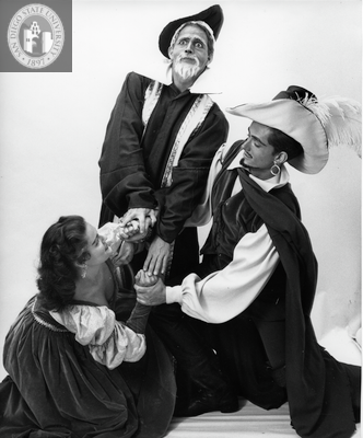Dee Moore and two other actors in The Taming of the Shrew, 1955