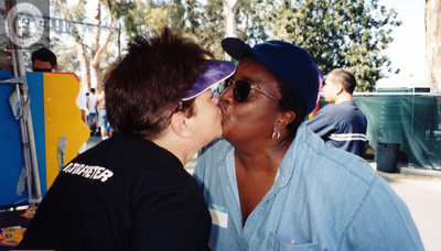Women kissing at Pride Festival, 1998
