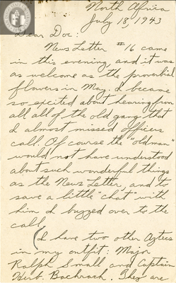 Letter from Lawrence R. Devlin, 1943