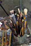 Art brushes in a tin can, 1996