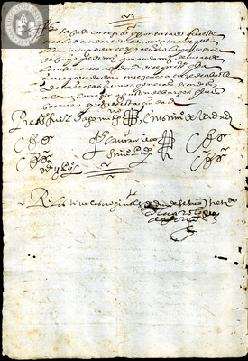 Urrutia de Vergara Papers, back of page 19, folder 2, volume 1, 1606