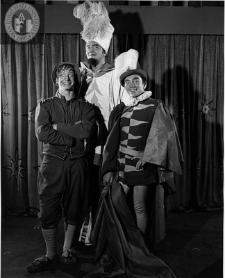 Three unidentified actors in The Merchant of Venice, 1954