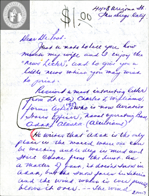 Letter from Jack Benson, 1943